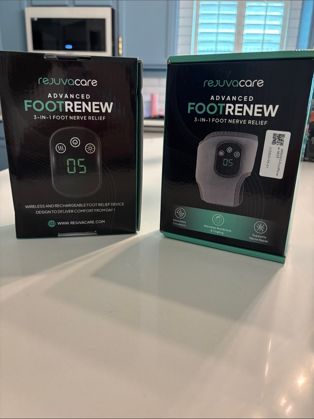 Rejuvacare Advanced FootRenew 3-in-1 Foot Nerve Relief - Black/Teal Packaging